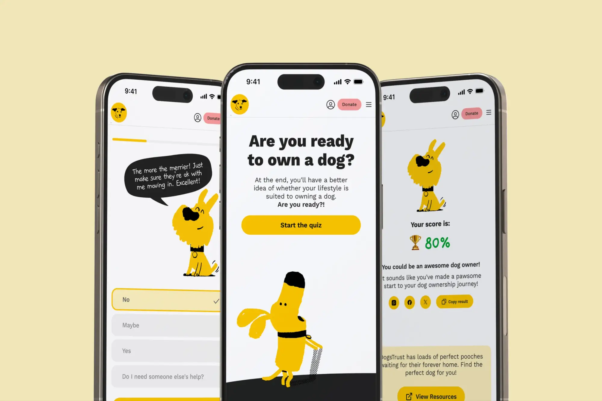 Dogs Trust — telas do produto