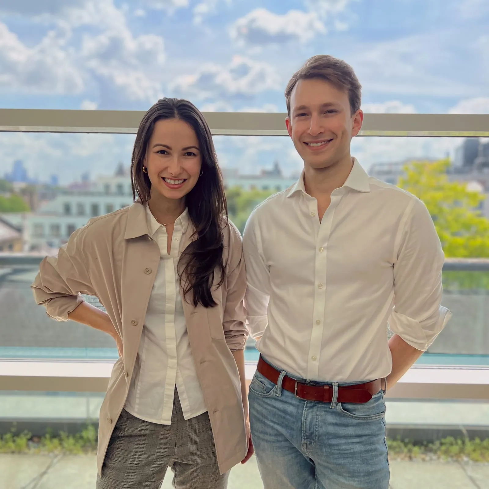 CodeLeap's two founders together on a rooftop terrace in London