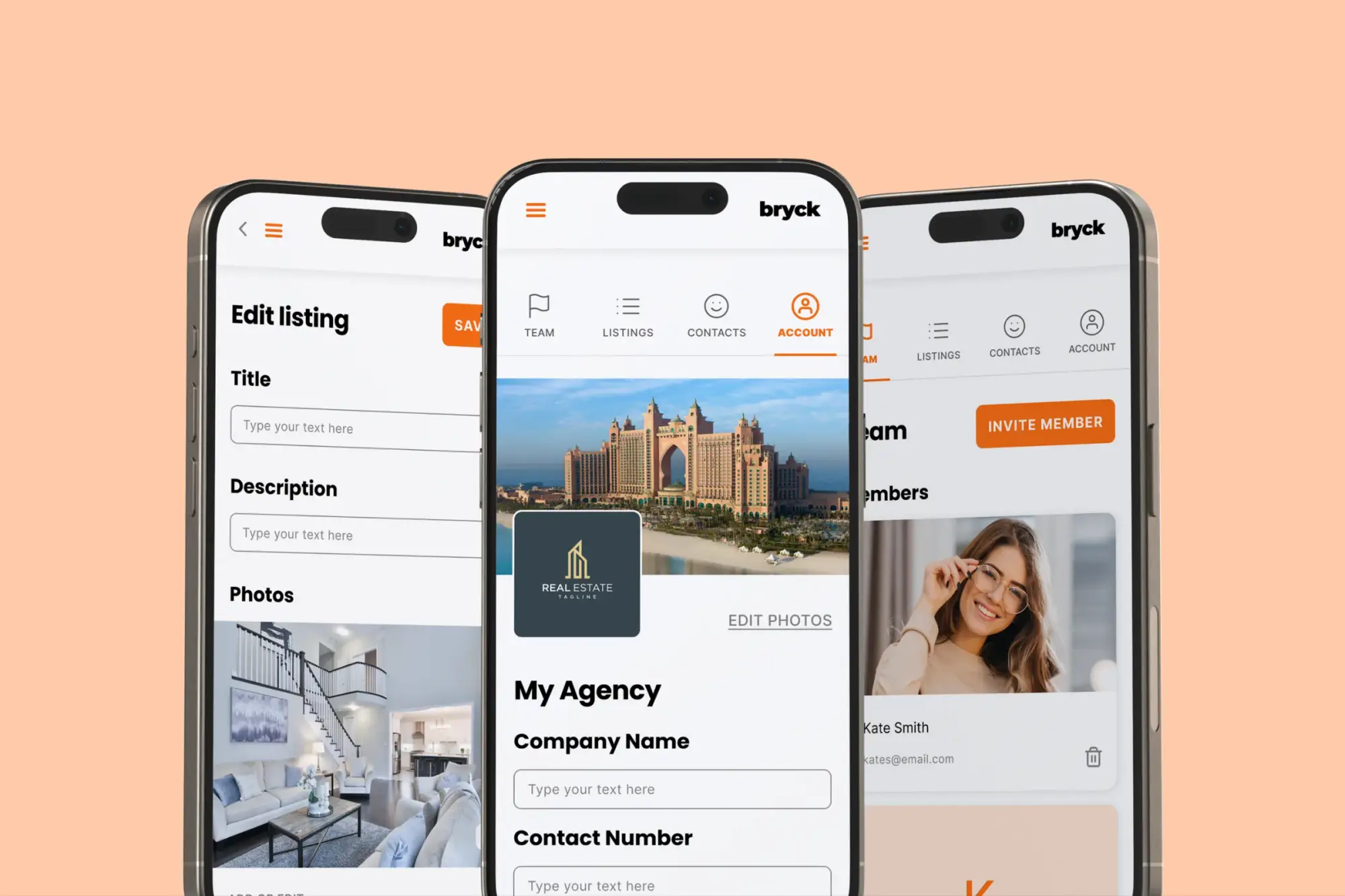 Bryck — telas do produto